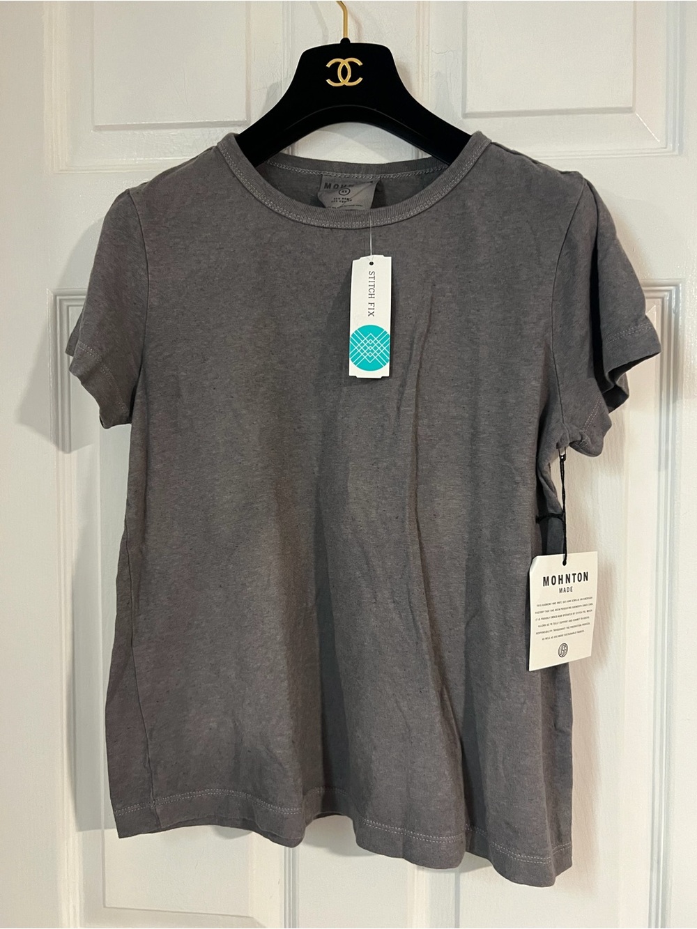 Mohnton Made Stitch Fix Grey Cotton Hemp Crewneck Tee XS